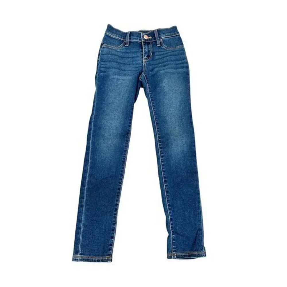 Old Navy Girls Rockstar Super Skinny Blue Denim Jeans Size 8 With Stretch Waistb